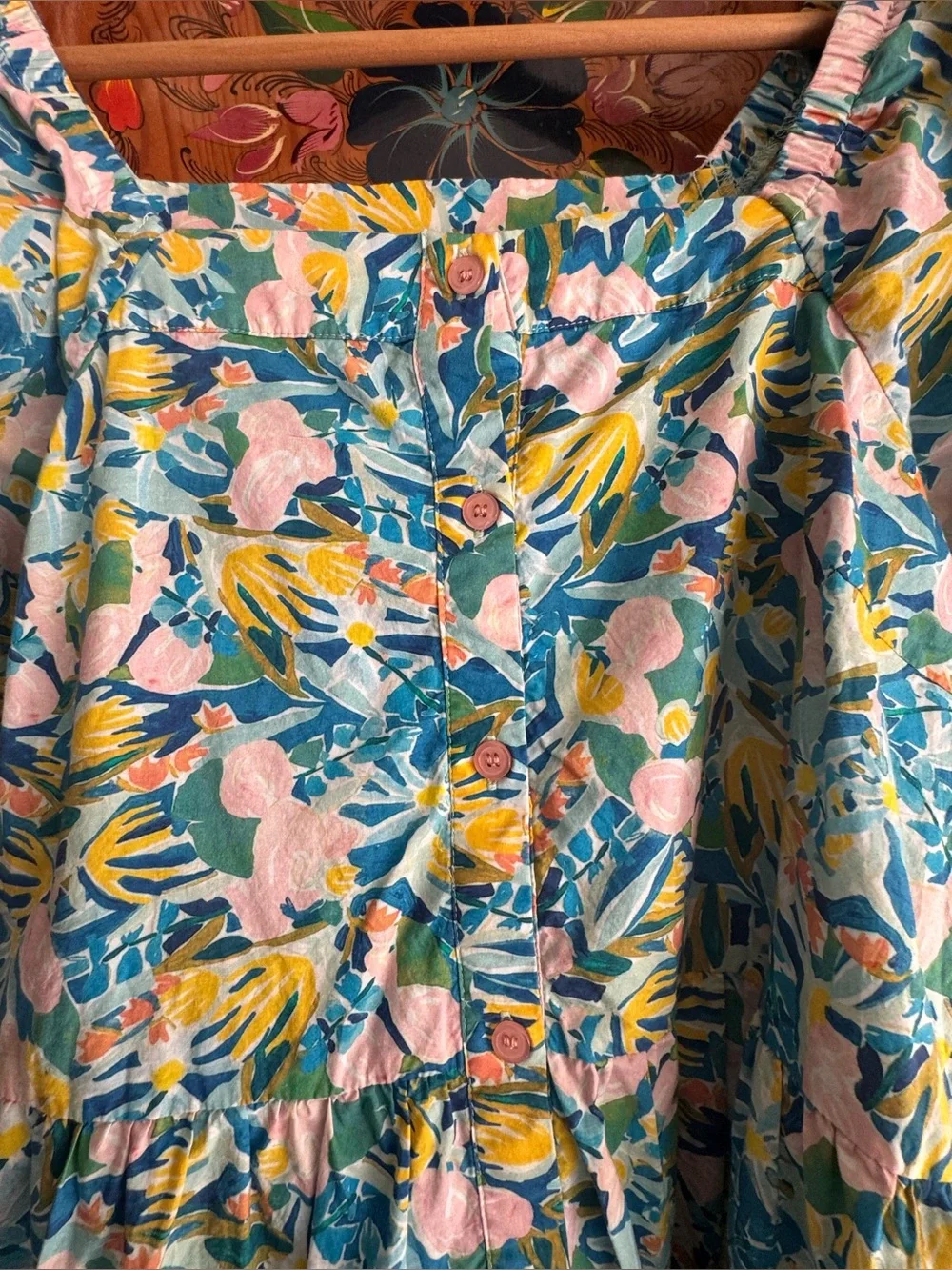 Jade by Melody Tam Multicolor Floral Dress — Blue, Pink & Yellow Size Small